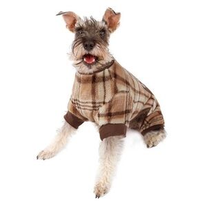 Charming Brown & Tan Plaid Dog Outfit
